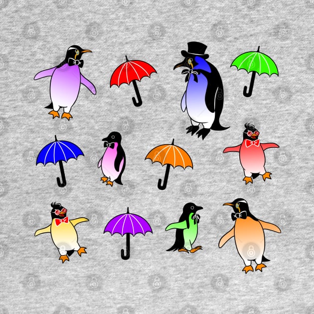 Rainbow Penguins! by rachelka